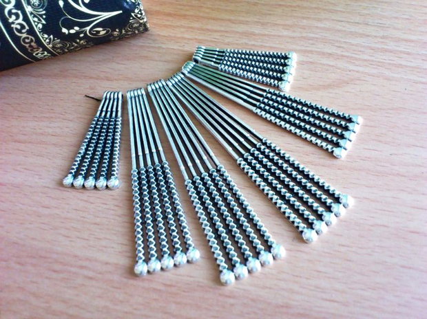 6buc Set pandantive zamac argintat 36mm-75mm (PAND 8027)