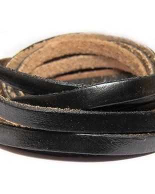 Snur din piele naturala, negru, 7x2.5 mm
