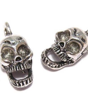 Pandantiv / charm metalic, craniu, 18x16 mm