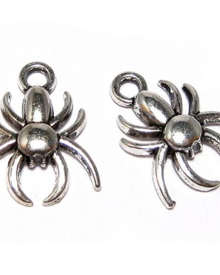 Pandantiv / charm metalic, paianjen, 17x14 mm