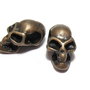 Margele din metal, craniu, cupru, 17x9 mm