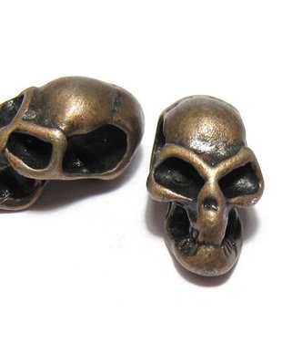 Margele din metal, craniu, cupru, 17x9 mm