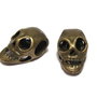 Margele din metal, craniu, bronz, 15x9 mm