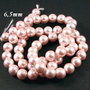 6347 - (62buc) Perle tip Mallorca, roz deschis, sidefat,  sfere, 6.5mm