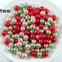6360 - MIX (150b) Perle sintetice, roz, rosu, verde, 8mm