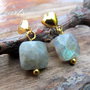 Cercei auriti inima/labradorit HEARTS