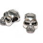 Margele din metal, craniu, argintiu antichizat, 12x8 mm