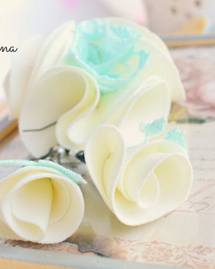 Set ButterCream - brosa si cercei