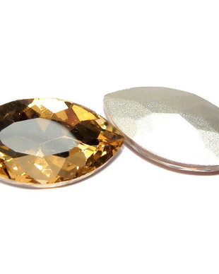 Cabochon din sticla, 17x32 mm, topaz