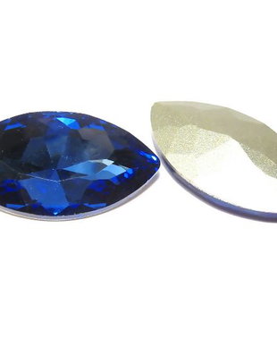 Cabochon din sticla, 17x32 mm, safir