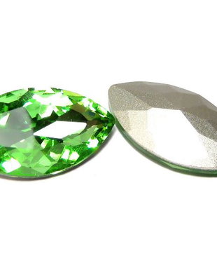 Cabochon din sticla, 17x32 mm, peridot
