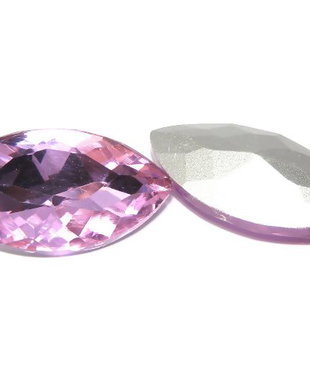 Cabochon din sticla, 17x32 mm, light amethyst