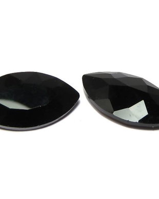 Cabochon din sticla, 17x32 mm, jet