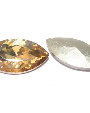 Cabochon din sticla, 17x32 mm, golden shadow