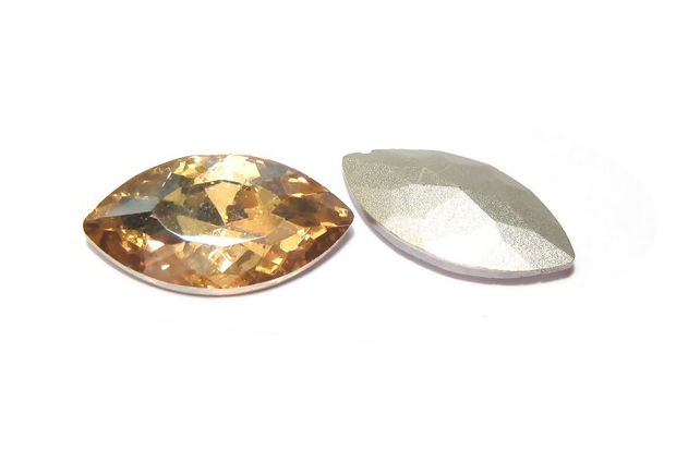 Cabochon din sticla, 17x32 mm, golden shadow