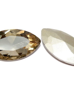 Cabochon din sticla, 17x32 mm, bronze shadow