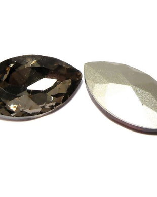 Cabochon din sticla, 17x32 mm, dark bronze shadow