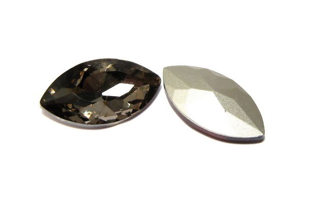 Cabochon din sticla, 17x32 mm, dark bronze shadow