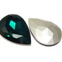 Cabochon din sticla, 20x30 mm, verde smarald