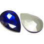 Cabochon din sticla, 20x30 mm, safir