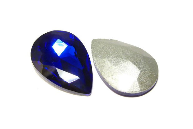 Cabochon din sticla, 20x30 mm, safir
