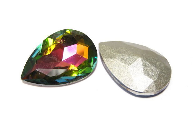 Cabochon din sticla, 20x30 mm, rainbow