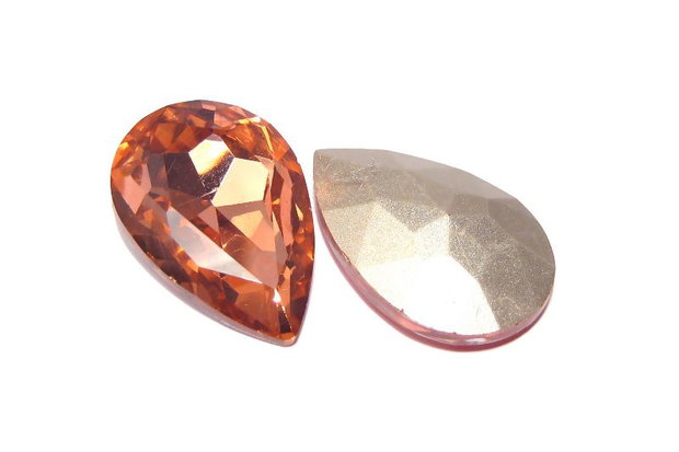 Cabochon din sticla, 20x30 mm, peach