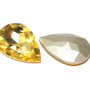 Cabochon din sticla, 20x30 mm, citrin
