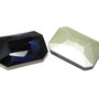 Cabochon din sticla, 18x27mm, blue denim