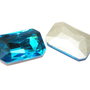 Cabochon din sticla, 18x27mm, aquamarin