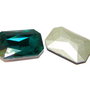 Cabochon din sticla, 18x27mm, verde smarald