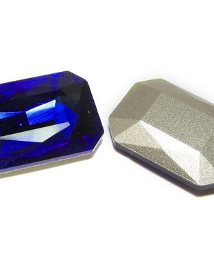 Cabochon din sticla, 18x27mm, safir