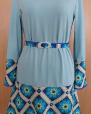 rochie bleu cu carouri