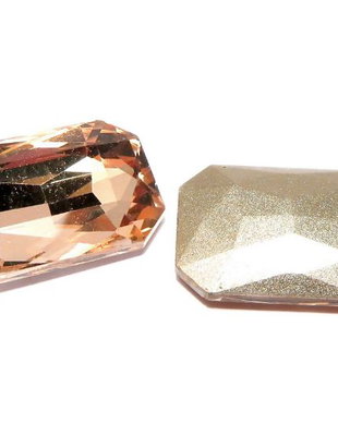 Cabochon din sticla, 18x27mm, peach