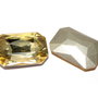 Cabochon din sticla, 18x27mm, light topaz