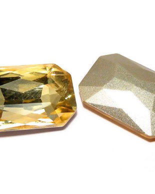 Cabochon din sticla, 18x27mm, golden shadow
