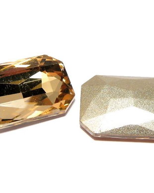 Cabochon din sticla, 18x27mm, dark topaz