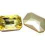 Cabochon din sticla, 18x27mm, citrin