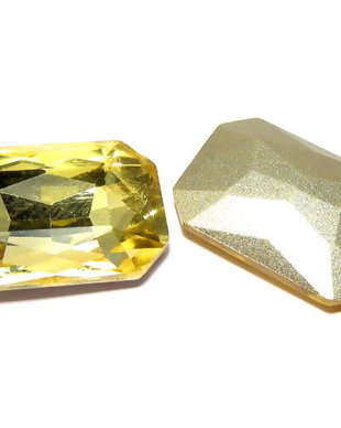 Cabochon din sticla, 18x27mm, citrin