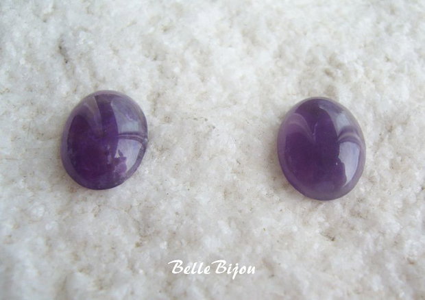 (2 bucati) Cabochon oval din ametist aprox 4xx11x15 mm