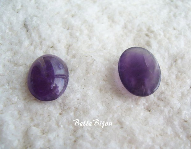 (2 bucati) Cabochon oval din ametist aprox 4xx11x15 mm