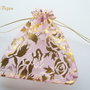Saculet organza roz aprox. 9.5x12cm