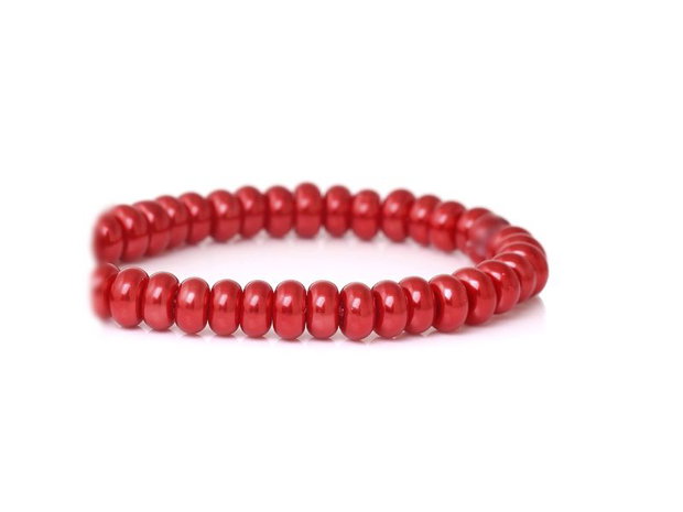 10b perle sticla abacus, rosii 6x4mm (GSLAK 050)