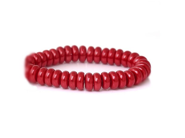 10b perle sticla abacus, rosii 8x4mm ( GSLAK 051)