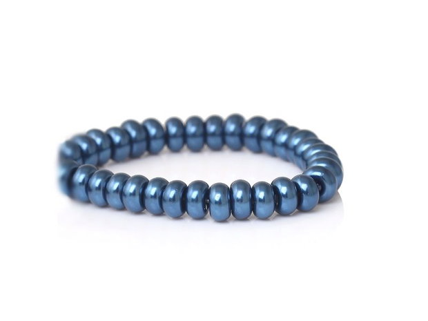 10b perle sticla abacus, albastre 6x4mm (GSLAK 052)