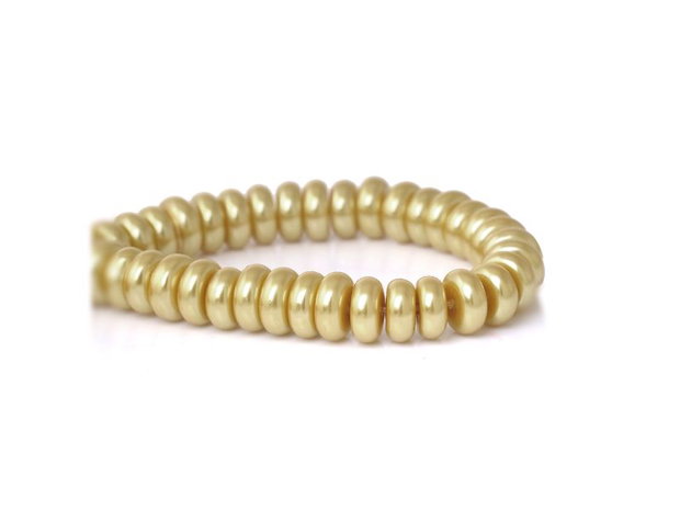 10b perle sticla abacus,galben auriu 8x4mm (GSLAK 055)