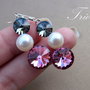 Cercei argint/perle de cultura/cristale swarovski TRIO