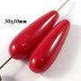 6381 - (2buc) Perle tip Mallorca, picatura, rosu, 30x10mm