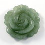 6201 - Pandantiv, floare sculptata, aventurin verde, 38x38x12mm