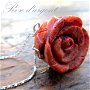 REZERVAT G. Pandantiv/lant argint trandafir coral ROSE